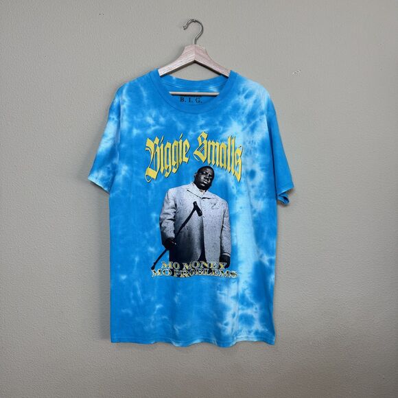The Notorious B.I.G. Other - Biggie Smalls Shirt Mens Medium Blue Tie Dye Mo Money Mo Problems Rap Hip Hop